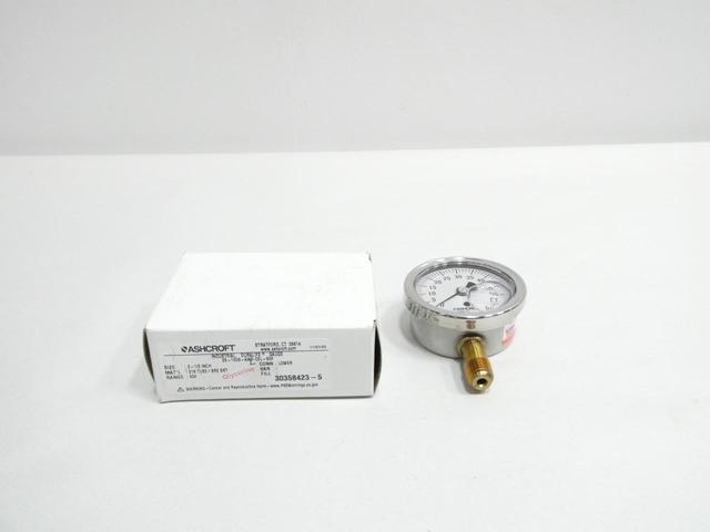 ASHCROFT 25-1009-AWL-02L-60 PRESSURE GAUGE 2-1/2IN 0-60PSI 1/4IN NPT