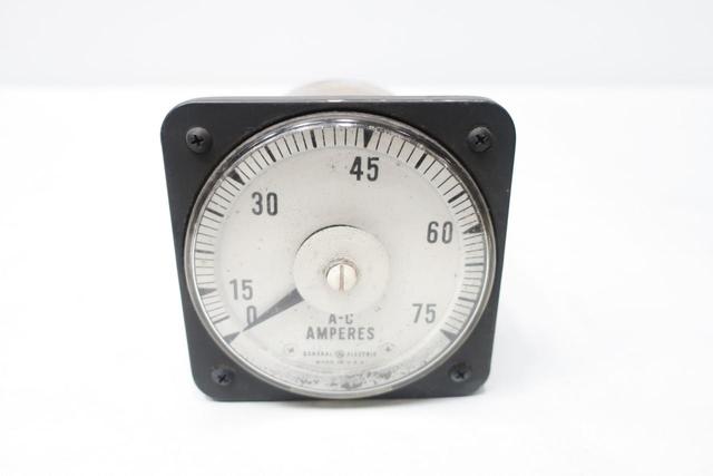 GENERAL ELECTRIC GE 8AB18A7AL1 AMMETER 0-75A AMP