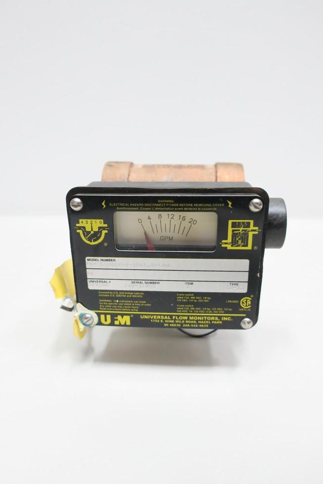 UFM MN-BSB20GM-8-32V1.0-A2NL VARIABLE AREA FLOW METER 0-20GPM 1IN NPT