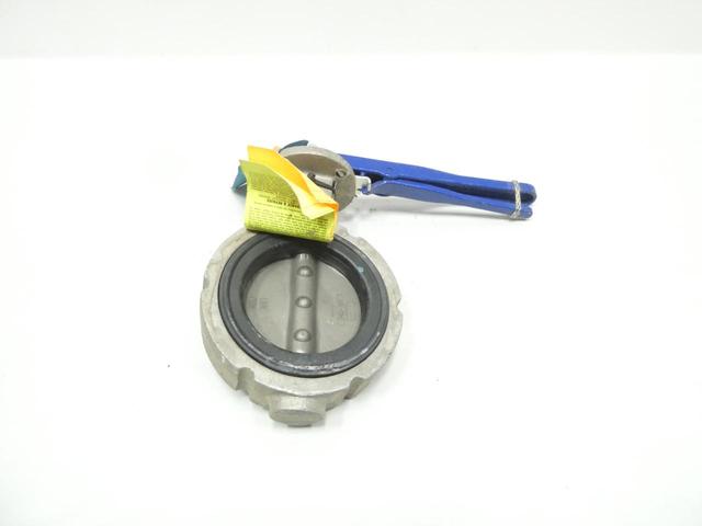 KEYSTONE 832-703-040-100-050 MANUAL ALUMINUM STAINLESS WAFER BUTTERFLY VALVE 4IN