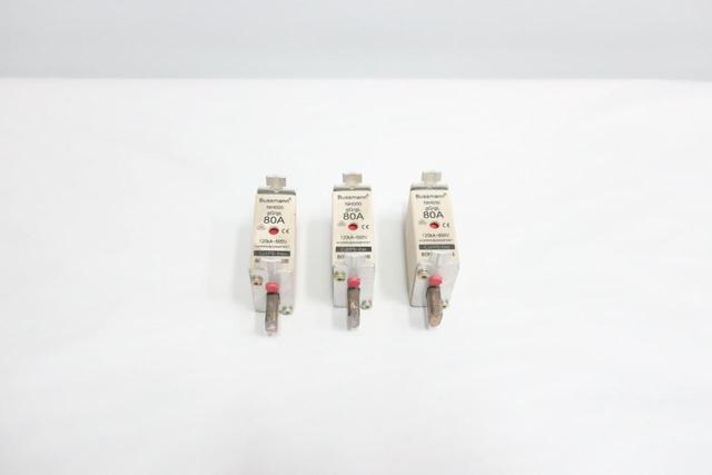 COOPER BUSSMANN 80NHG000B BOX OF 3 BLADE FUSE 80A 500V-AC