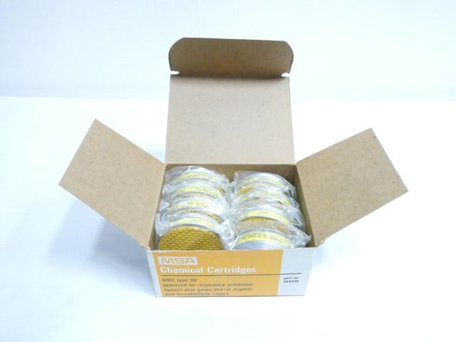 BOX OF 8 MSA 464046 GMC TYPE CHEMICAL CARTRIDGES