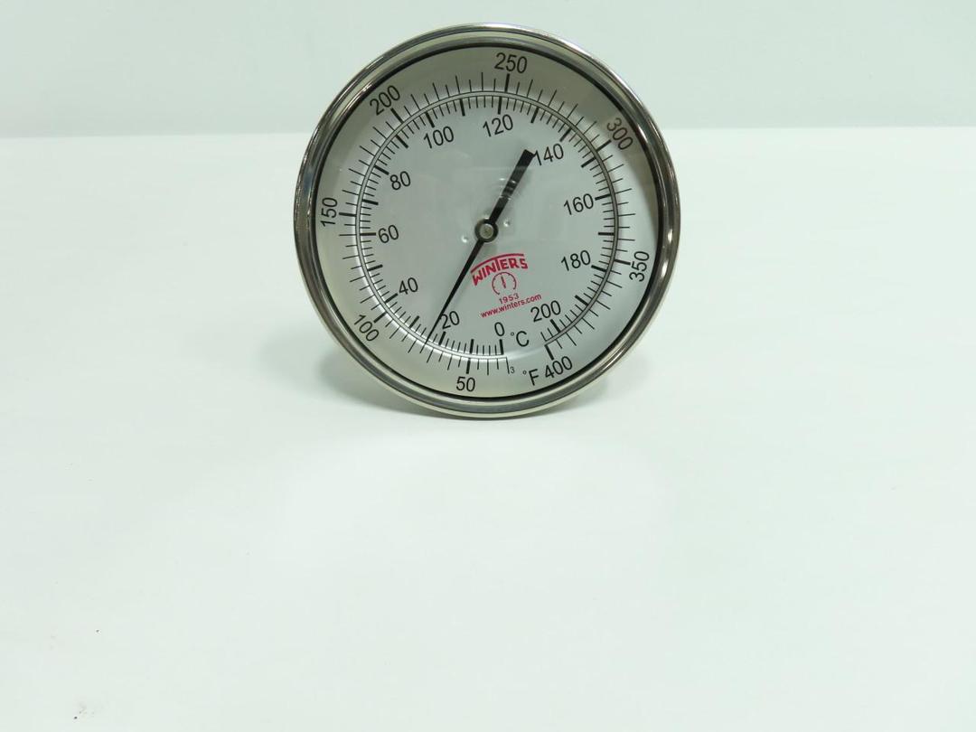 WINTERS 50060B10 BIMETAL THERMOMETER 5IN 6IN 50-400F 1/2IN NPT