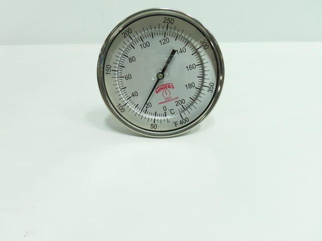 WINTERS 50060B10 BIMETAL THERMOMETER 5IN 6IN 50-400F 1/2IN NPT