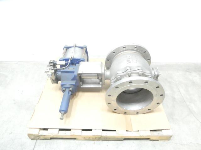 KTM W0401 V100 PNEUMATIC STAINLESS FLANGED V-PORT BALL CONTROL VALVE 12IN 150