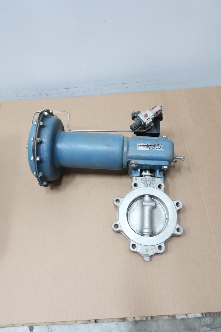 DEZURIK BHP PNEUMATIC STAINLESS LUGGED BUTTERFLY CONTROL VALVE 6IN 150