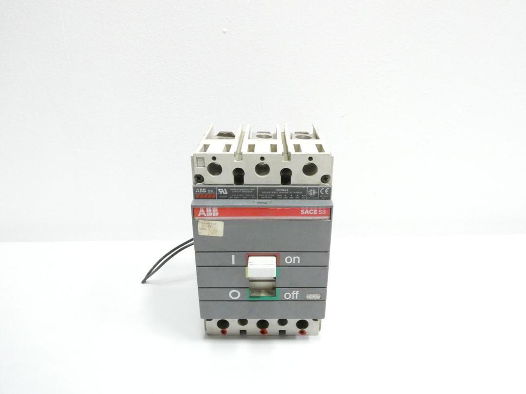 ABB S3L SACE S3 MOLDED CASE CIRCUIT BREAKER 3P 100A AMP 600V-AC/DC