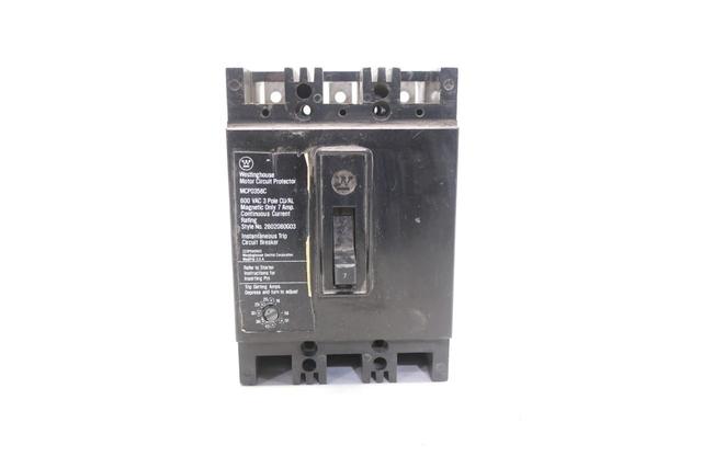 WESTINGHOUSE MCP0358C MOLDED CASE MOTOR CIRCUIT PROTECTOR 3P 7A AMP 600V-AC