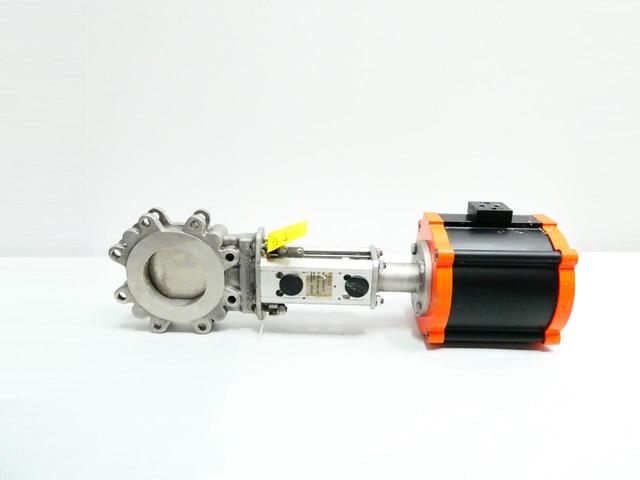 STAFSJO WFE010IU9P00 PNEUMATIC STAINLESS FLANGED KNIFE GATE VALVE 4IN
