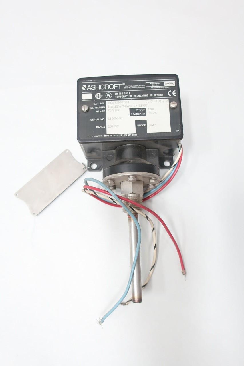 ASHCROFT T432TS040 XNH TEMPERATURE SWITCH 75-205F 125/250V-AC