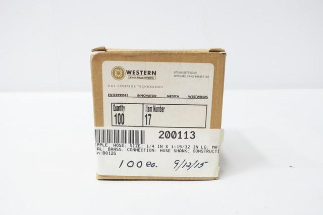 BOX OF 100 WESTERN 17 BARBED HOSE NIPPLE