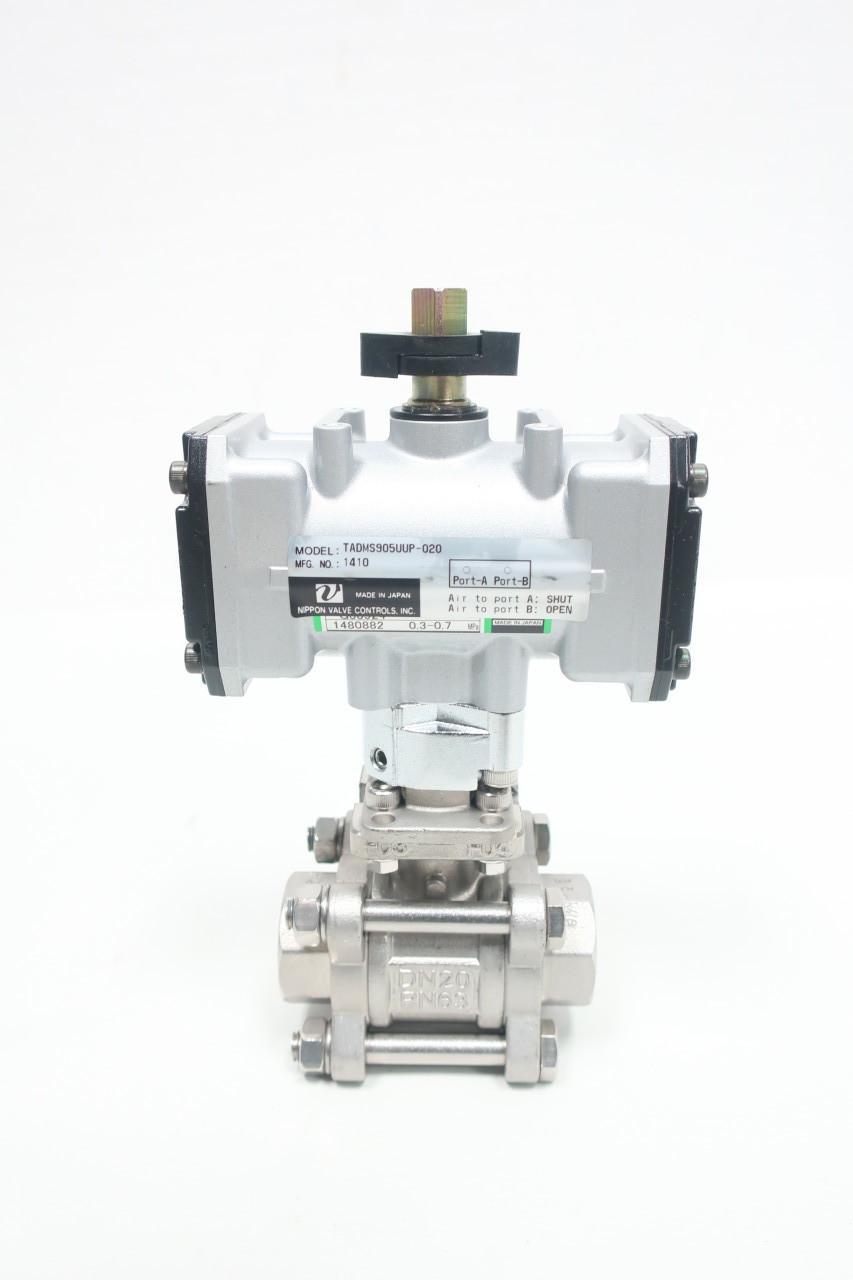 NIPPON TADMS905UUP-020 PNEUMATIC BALL VALVE 3/4IN NPT