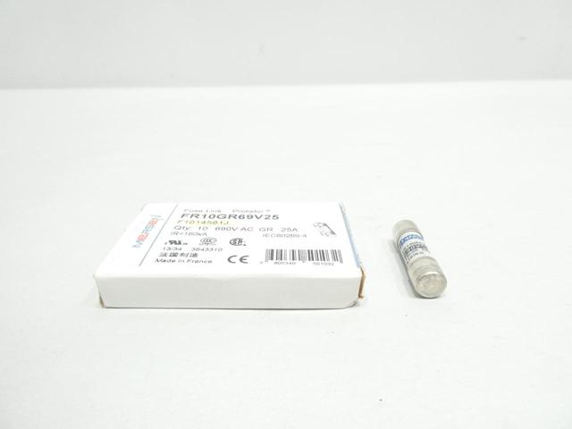 BOX OF 10 FERRAZ SHAWMUT FR10GR69V25 PROTISTOR FUSE 25A AMP 690V-AC