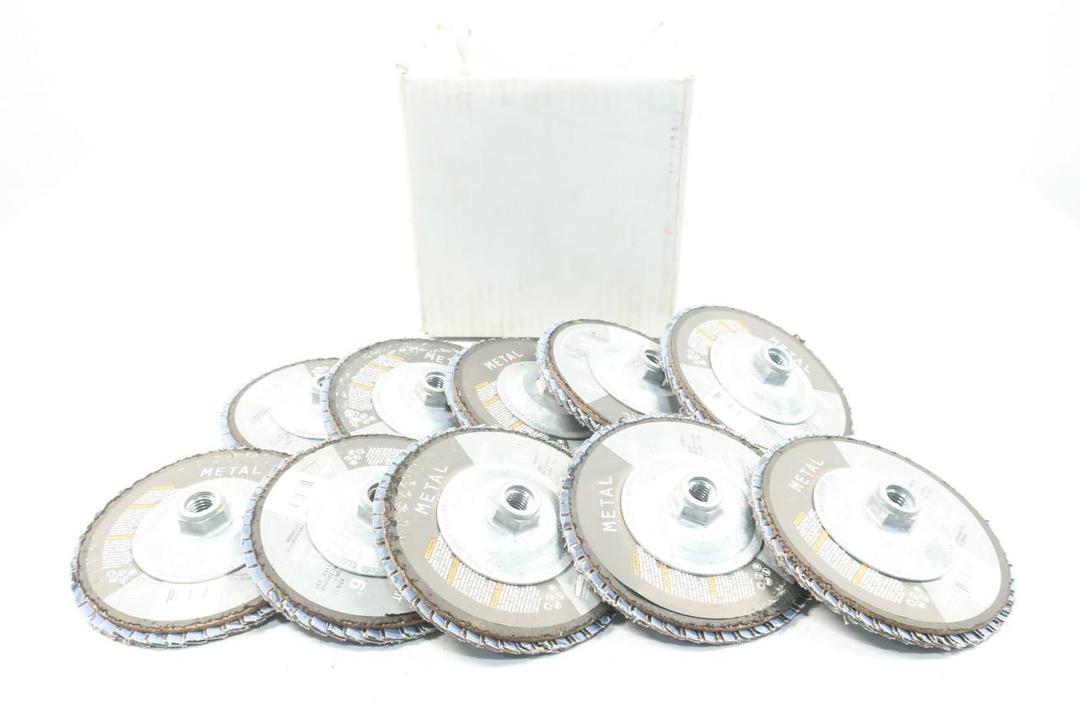 BOX OF 10 MERIT 66254491775 FLAP DISCS 6IN X 5/8IN-11 80GRIT
