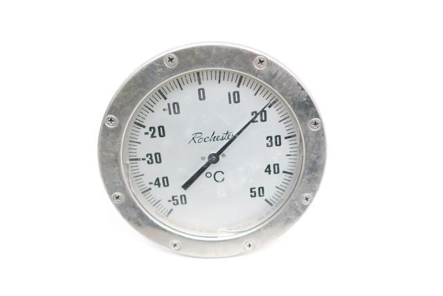 ROCHESTER 5-66028 BIMETAL THERMOMETER 6IN 4IN -50-50C 1/2IN NPT