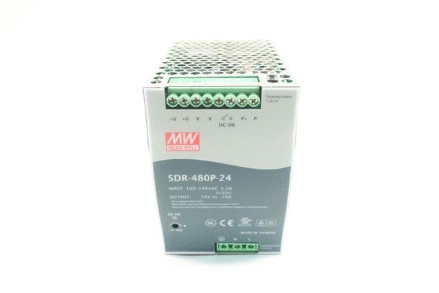 MEAN WELL SDR-480P-24 POWER SUPPLY 100-240V-AC 20A AMP 24V-DC
