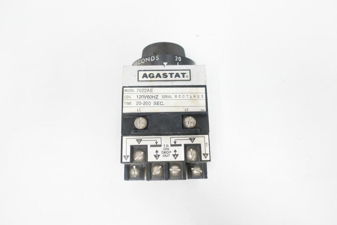 AGASTAT 7022AE TIME DELAY RELAY 20-200SEC 120V-AC