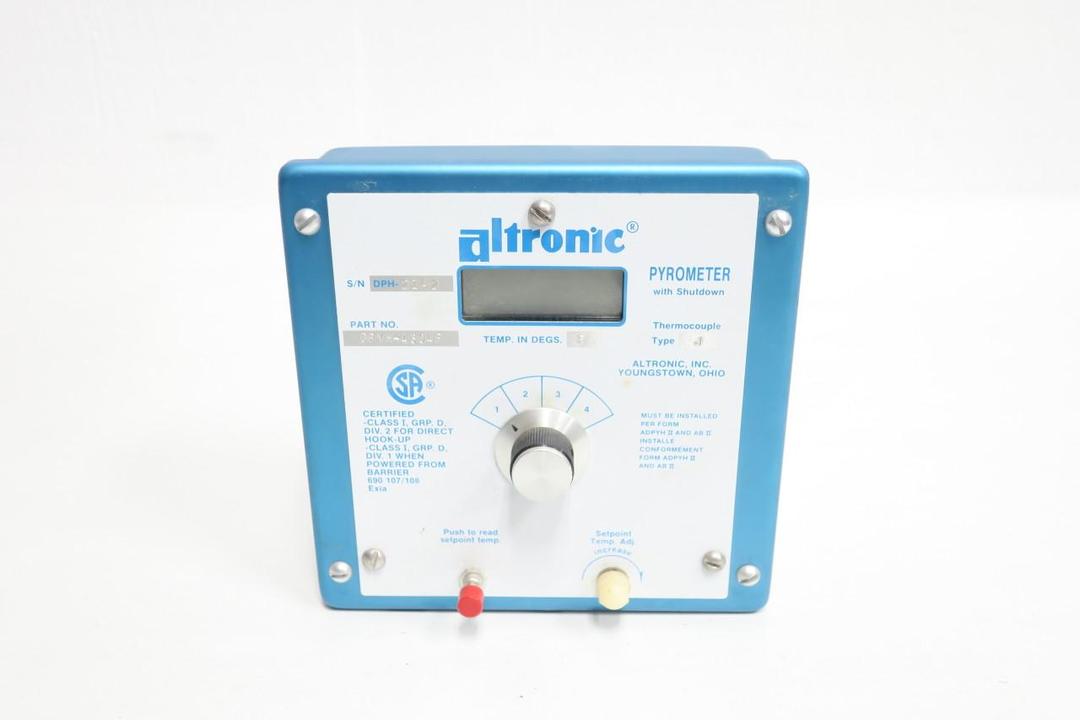 ALTRONIC DPYH-4304F TYPE J THERMOCOUPLE PYROMETER W/ SHUTDOWN