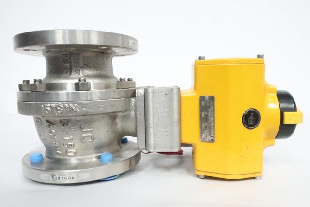 JC VALVES PNEUMATIC STAINLESS FLANGED BALL VALVE 3IN 150