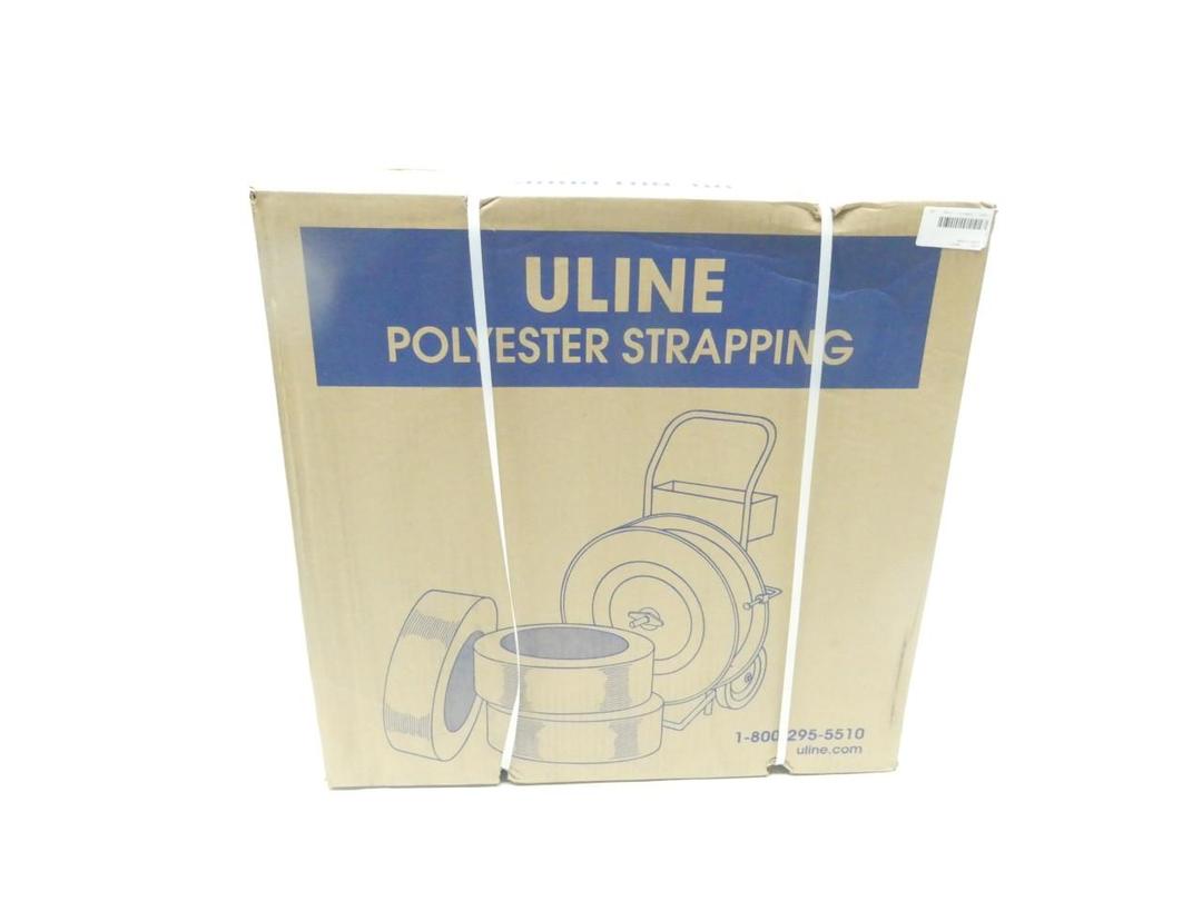 ULINE S-12530 BLACK POLYESTER STRAPPING 1/2IN X 0.028IN X 6500FT