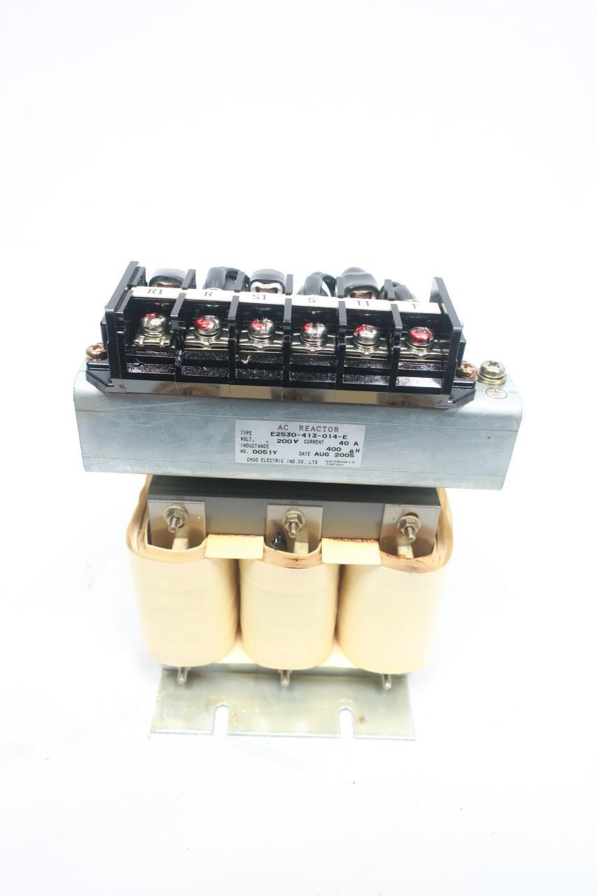 CHUO ELECTRIC E2530-413-014-E LINE REACTOR 400UH 200V-AC