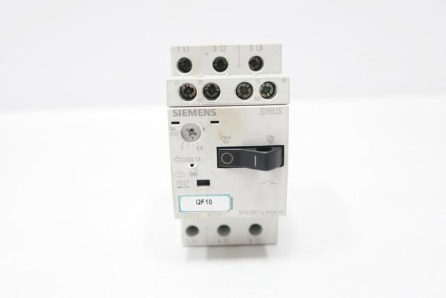 SIEMENS 3RV1011-1HA10 MANUAL STARTER 5.5-8A AMP 5HP