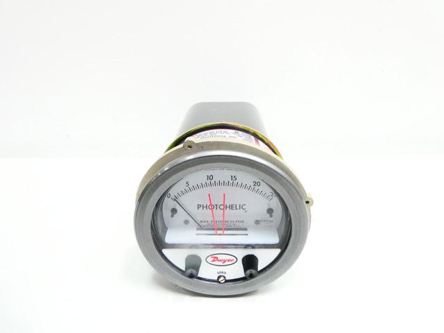 DWYER A3025 PHOTOHELIC PRESSURE SWITCH 0-25IN-H2O 120V-AC