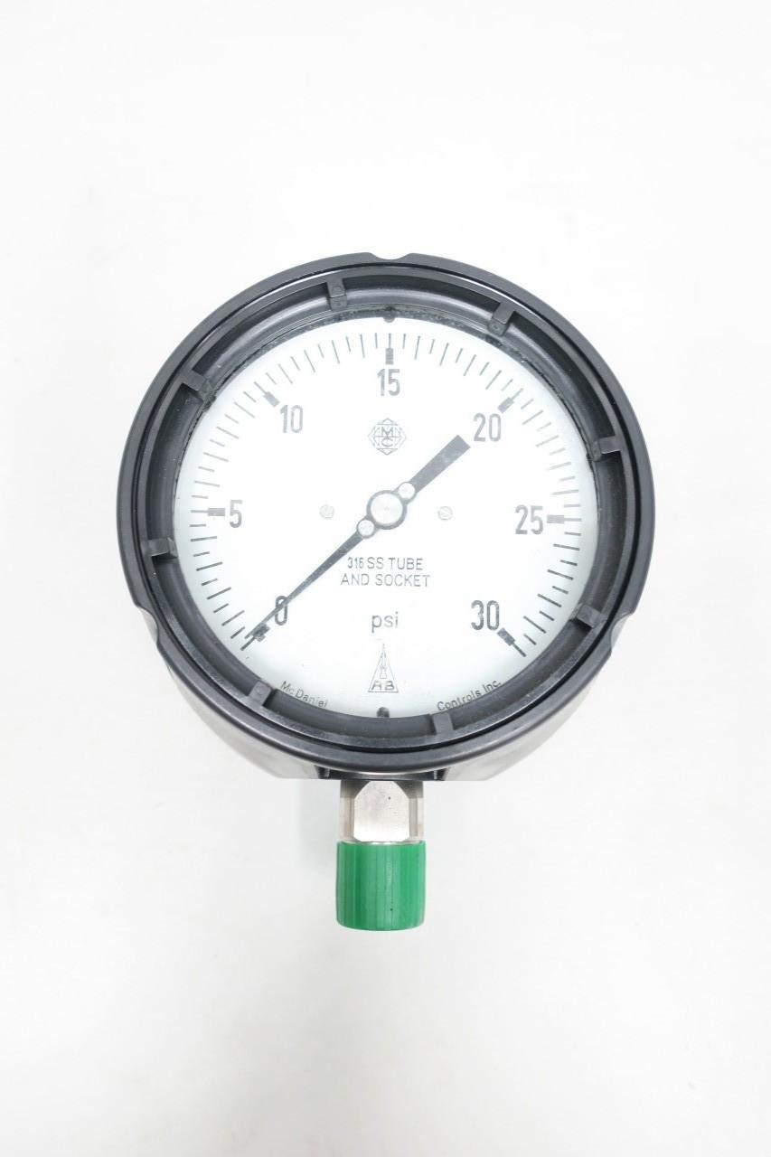 MCDANIEL CONTROLS MPB/SCB AB10222 PRESSURE GAUGE 4-1/2IN 0-30PSI 1/2IN NPT