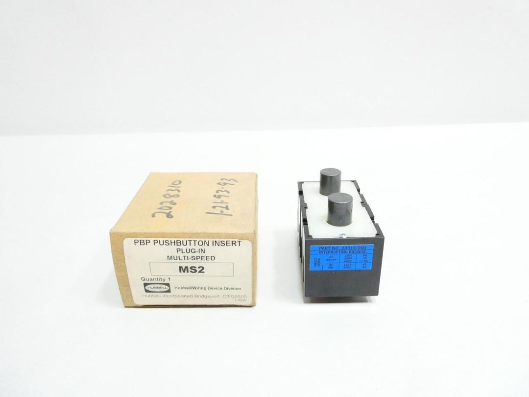 HUBBELL MS2 28316-000 PBP PUSHBUTTON INSERT
