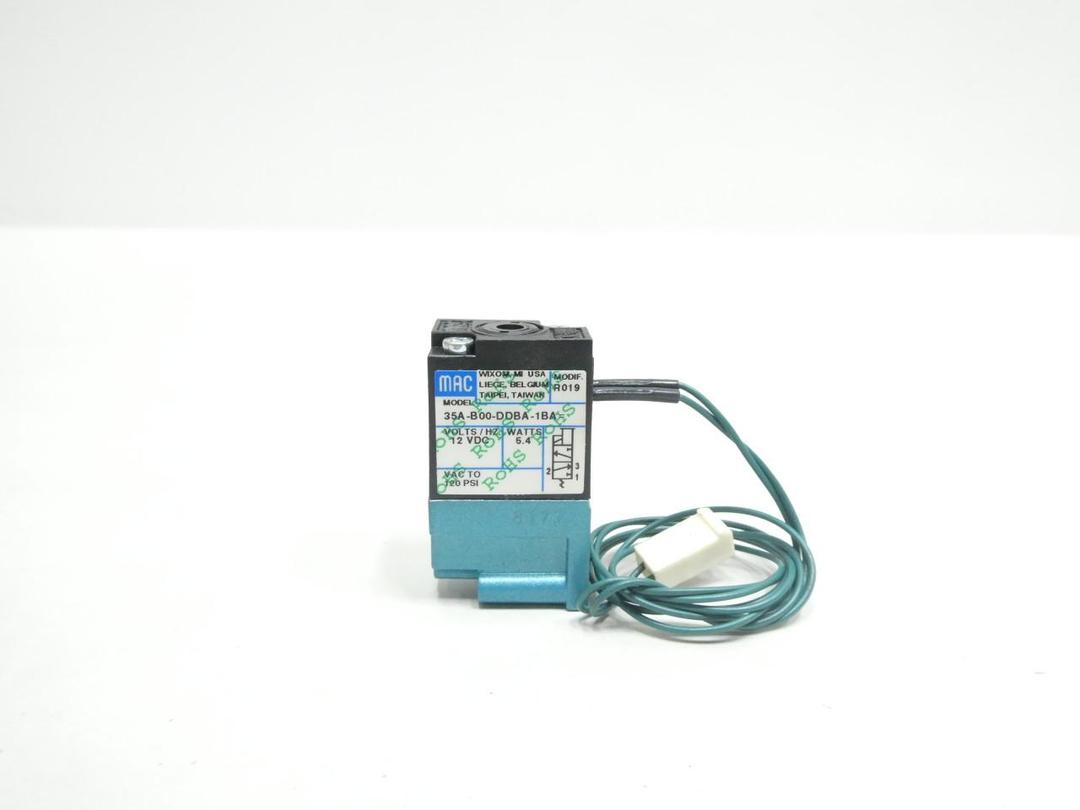 MAC 35A-B00-DDBA-1BA PNEUMATIC SOLENOID VALVE 12V-DC 120PSI