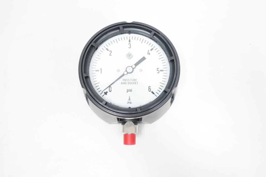 MCDANIEL CONTROLS MPB/SA6 AB01026 PRESSURE GAUGE 4-1/2IN 0-6PSI 1/4IN NPT