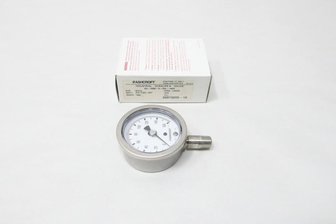 ASHCROFT 63-1008-S-02L-160# PRESSURE GAUGE 63MM 0-160PSI