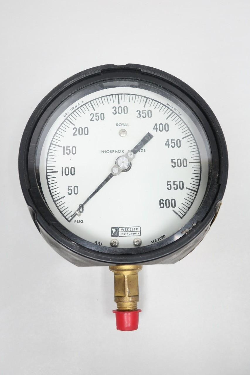 WEKSLER GR2-133A-3 PRESSURE GAUGE 4-1/2IN 0-600PSI 1/4IN NPT