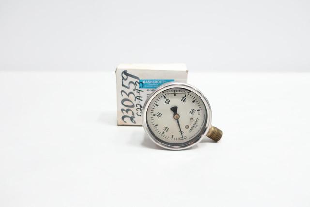 ASHCROFT 63-1008-AL-02L-100 PRESSURE GAUGE 63MM 1/4IN NPT 0-100PSI