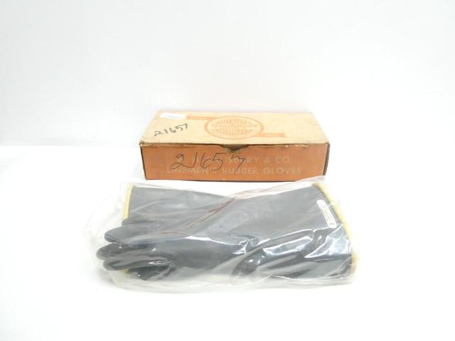 SALISBURY 10-14 YELLOW BLACK GLOVE SIZE 8 CLASS 1 TYPE 1 ANSI/ASTM D120 10KV