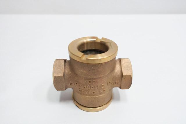 EEP STYLE 57 BRONZE THREADED GAUGE GLASS FLOW INDICATOR 3/4IN