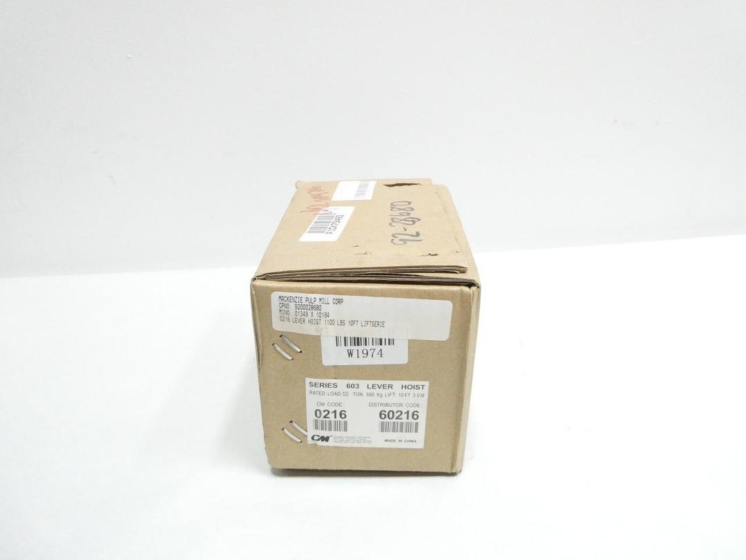 CM COLUMBUS MCKINNON 603 MANUAL HOIST 10FT 1/2TON