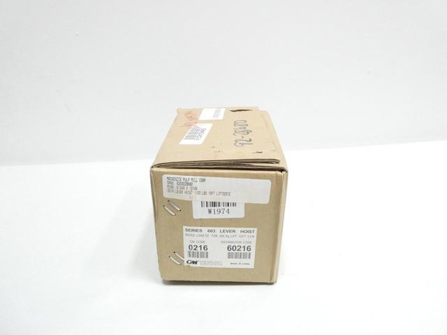 CM COLUMBUS MCKINNON 603 MANUAL HOIST 10FT 1/2TON