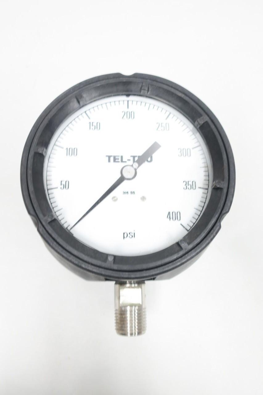 TEL-TRU 4510SR2L IF2A 4 PRESSURE GAUGE 4-1/2IN 0-400PSI 1/2IN NPT