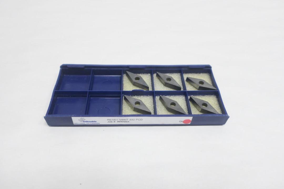SET OF 6 INDEXABLE VBMT-332 PCD CARBIDE INSERT
