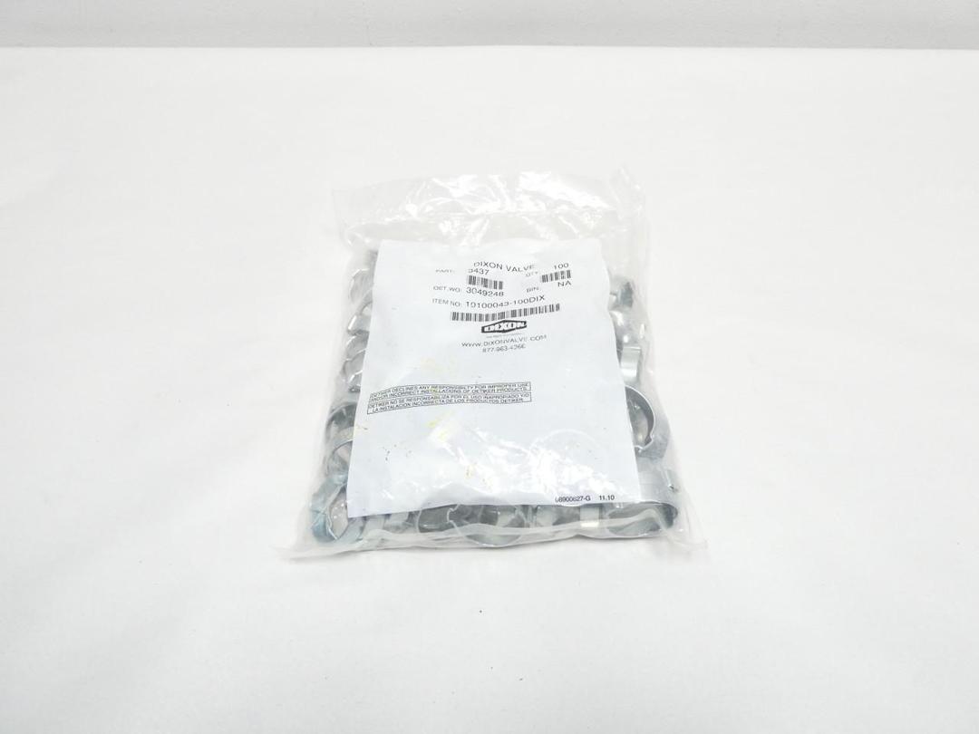 BAG OF 100 DIXON 3437 10100043-100DIX PINCH-ON HOSE CLAMP 1.26 - 1.457 1-7/16IN