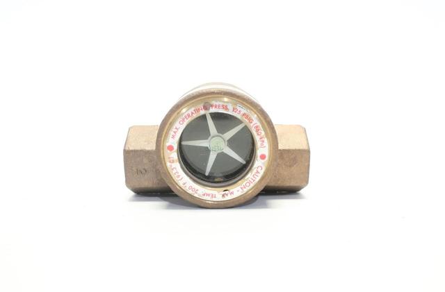 WE ANDERSON 100 MIDWEST SIGHT FLOW INDICATOR 125PSI WHEEL BRONZE THREADED 1/2IN