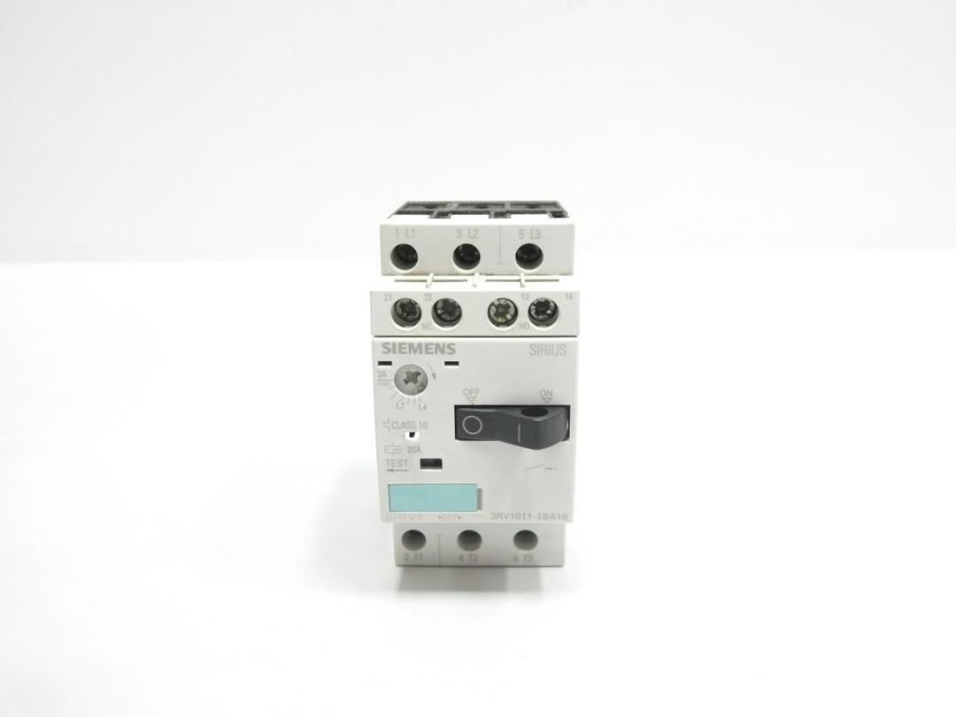 SIEMENS 3RV1011-1BA10 MANUAL STARTER 1.4-2A AMP 1-1/2HP