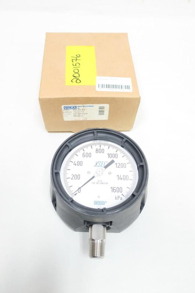 WIKA 9838821 233.34 PRESSURE GAUGE 4-1/2IN 1/2IN NPT 0-1600KPA
