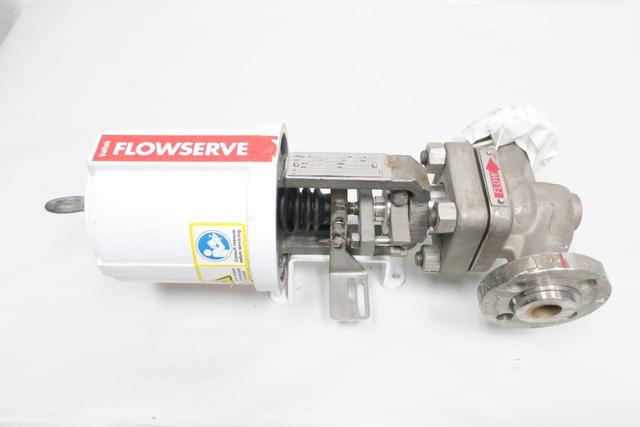 FLOWSERVE MK 1 VALTEK PNEUMATIC STAINLESS FLANGED GLOBE VALVE 1IN 150