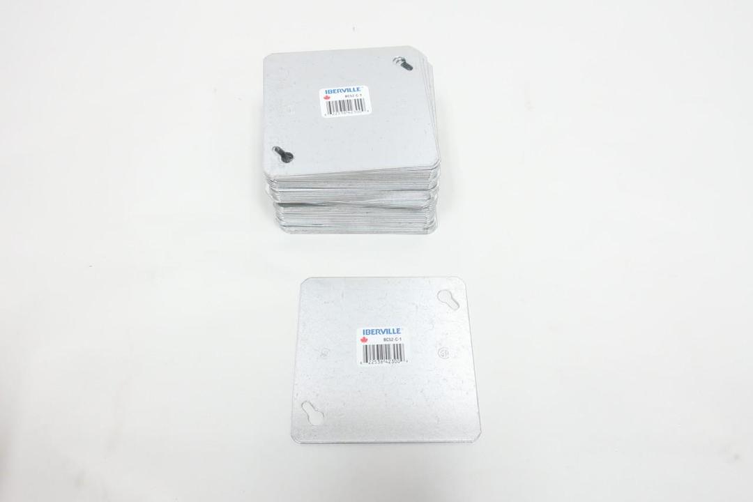 CASE OF 50 IBERVILLE BC-52-C-1 BC52C1 SQUARE BLANK BOX COVER 4IN