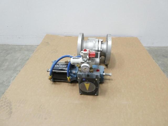 KTM V-676 BLX V100 PNEUMATIC STAINLESS FLANGED V-PORT BALL CONTROL VALVE 4IN 150