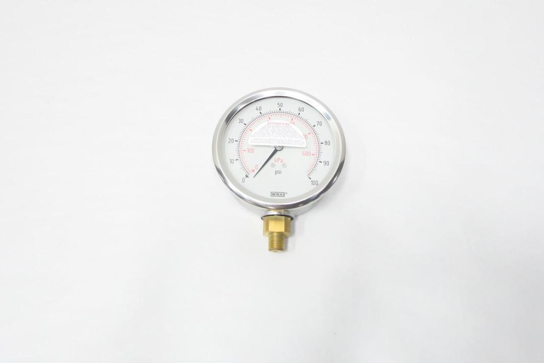 WIKA 4280075 PRESSURE GAUGE 4IN 0-100PSI 1/4IN NPT