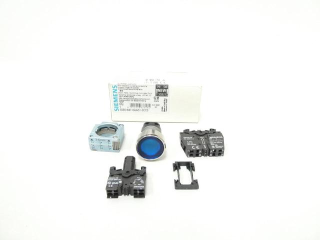 SIEMENS 3SB3 647-0AA51-0CC0 ILLUMINATED BLUE PUSHBUTTON