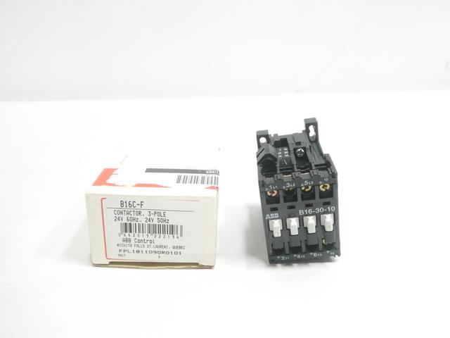 ABB B16C-F AC CONTACTOR 24V-AC 21A AMP 10HP